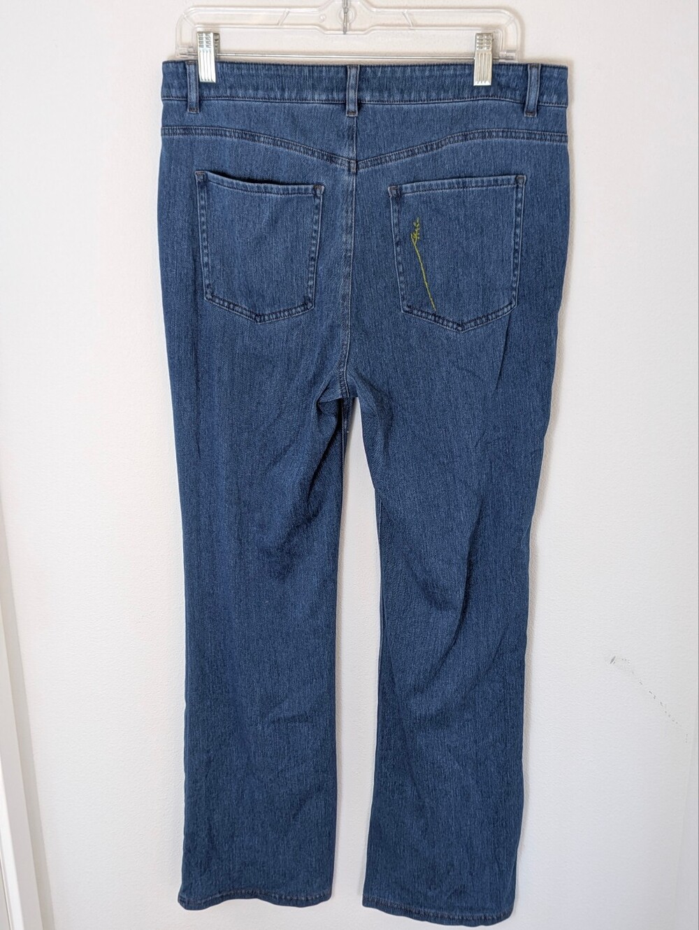 Halara Women High Rise Bootcut Jeans Pocket Royal Blue Denim Sz L VERY STRETCHY